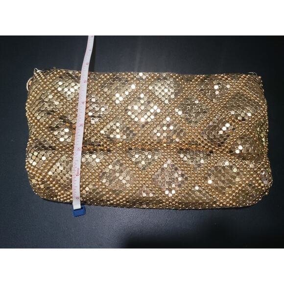 Bags By Marla Gold Metal Mesh Clutch / Handbag 2 Pockets & Zipper Wedding - Picture 7 of 8